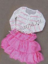 Белый ажурный жакет с ленточками