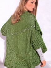 Жакет с круглым узором и каймой из кос