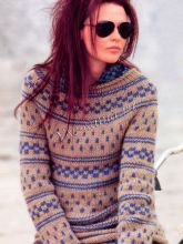 Жаккардовый пуловер с круглой кокеткой