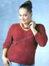 Пуловер с V-образным вырезом