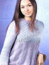 Пуловер с вертикальными полосками