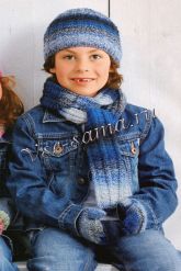 Комплект для мальчика: шапочка, шарф и перчатки