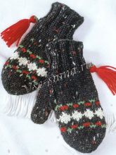Варежки с кисточкой
