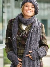 Темно-серый шарф и митенки