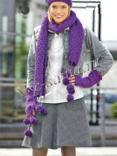 Шапка, шарф, митенки и гетры