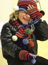 Шарф, шапка и митенки