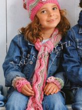 Ажурный комплект: шарф, шапочка, митенки