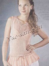 Персиковый топ с лентами