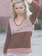 Пуловер с V-образным вырезом