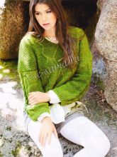 Пуловер с косами и зигзагами