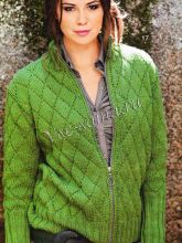 Зеленый жакет с узором из ромбов