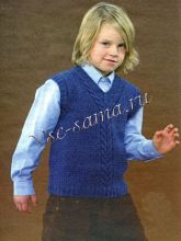 Синий жилет с косами