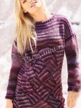 Пуловер с крупным плетёным узором