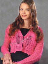 Ажурный жакет цвета фуксии