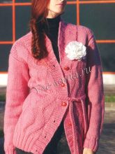 Розовый жакет с поясом