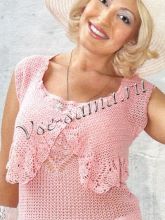 Розовое болеро-сеточка