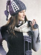 Шапочка и шарф с подвесками