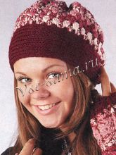 Меланжевая шапочка с планкой