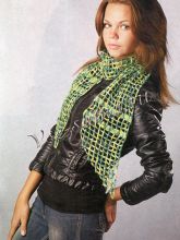 Меланжевый ажурный шарф