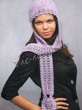 Ажурная шапка с длинными 