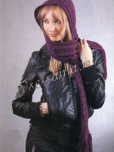 Шарф-капюшон с косами