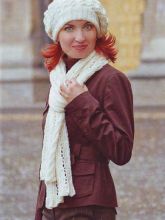 Берет и шарф на спицах