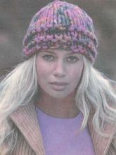 Меланжевая шапка из толстой пряжи