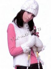 Жилет, шапочка и варежки