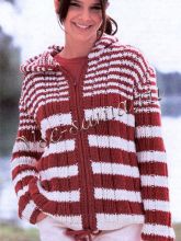 Светло-коричневый жакет в полоску