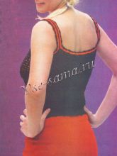 Черный топ с красной отделкой