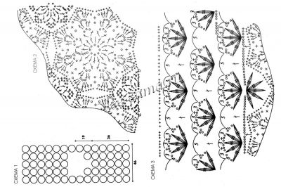 Схема вязания топа из цветочных элементов