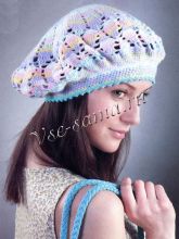 Ажурный меланжевый берет, фото