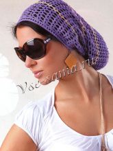 Ажурная шапка-мешок