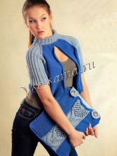 Серо-синий жакет и чехол для ноутбука