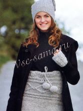 Юбка, шапочка, митенки и гетры