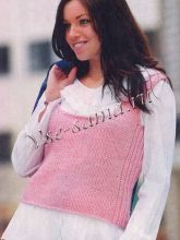 Розовый жилет из толстой пряжи