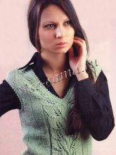 Зеленый жакет с V-образным вырезом