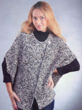 Меланжевый жакет с рукавами летучая мышь