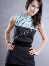 Черный топ с ажурной кокеткой