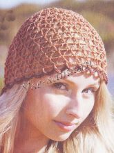 Коричневая шапка-сетка