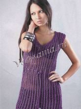 Лиловая ажурная туника