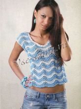 Бело-голубой топ