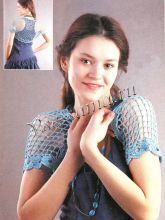 Голубое ажурное болеро