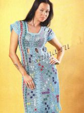 Бирюзовое платье с вышивкой