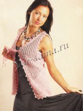 Меланжевый жилет с завязками