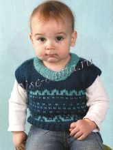 Синий жилет с орнаментом