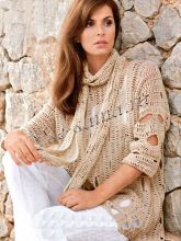 Дырчатый пуловер и шарф