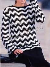 Пуловер с чёрно-белыми зигзагами