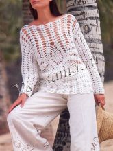 Женский ажурный пуловер