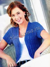 Синий жакет с прямоугольным узором